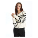 LC Waikiki Crew Neck Striped Long Sleeve Women's Knitwear Cardigan