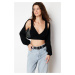 Trendyol Black Crop Bolero Look Basic Knitwear Cardigan