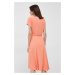 Šaty Lauren Ralph Lauren oranžová farba, mini, áčkový strih