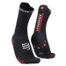 COMPRESSPORT Cyklistické ponožky klasické - PRO RACING V4.0 RUN HIGH - čierna/červená