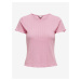 Pink women's ribbed T-shirt ONLY Carlotta - Women