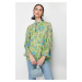 Trendyol Green Lined Chiffon Patterned Woven Tunic