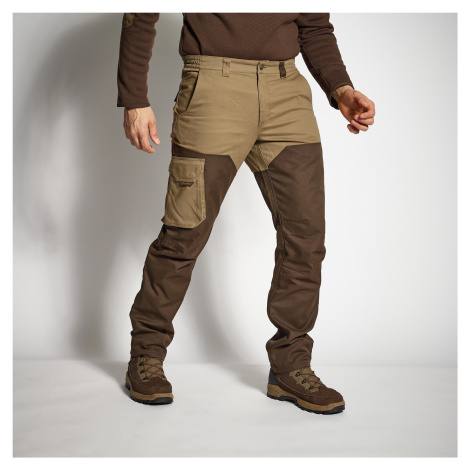 Poľovnícke nohavice Renfort 520 v dvoch odtieňoch hnedej farby SOLOGNAC