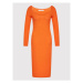 Rinascimento Úpletové šaty CFM0010711003 Oranžová Slim Fit