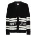 Tommy Jeans Kardigán - TJM STRIPE GRAPHIC CARDIGAN čierny