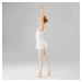 Dievčenský baletný trikot z dvojitého materiálu biely