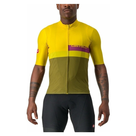 Castelli A Blocco Jersey Dres Passion Fruit/Amethist-Green Apple-Avocado Green