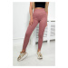 Striped leggings trousers dark pink