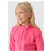 Dievčenská flisová mikina so zipsom 4F JUNIOR FLEECE-JWMM00TFLEF261-55S-HOT PINK