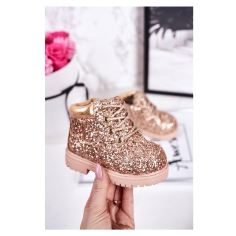 Children's Insulated Glitter Boots Rose Gold Mermaid