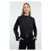 Trendyol Black Satin Crew Neck Woven Blouse