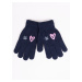 Yoclub Kids's Girls' Five-Finger Gloves RED-0012G-AA5A-014 Navy Blue