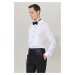 ALTINYILDIZ CLASSICS Men's White Non-iron Slim Fit Slim Fit Shirt with Ankle Collar 100% Cotton 