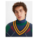 Zeleno-modrý pánsky sveter Levi's® Stay Loose Vneck Sweater Athle