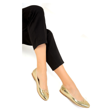 Soho Gold Snake Women's Ballerinas