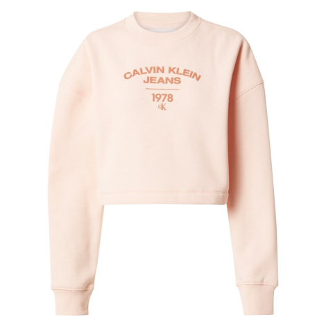Calvin Klein Jeans Mikina  hnedá / pastelovo ružová