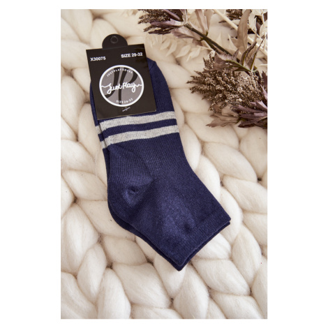 Youth Cotton Ankle Socks Navy Blue