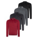 QUADRUPLE SET V4007 DEWBERRY MEN'S SWEATSHIRT-BLACK-NAVY-ANTHRACITE-BURGUNDY