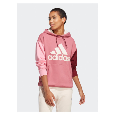 Adidas Mikina Essentials Big Logo Oversized French Terry Hoodie IC9869 Ružová Loose Fit