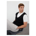 Trendyol Black FL Regular V-Neck Plain Knitwear Vest