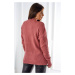 Over-the-head sweater with fashionable dark pink fabric