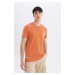 DEFACTO Slim Fit Slim Cut Crew Neck Printed Short Sleeve T-Shirt