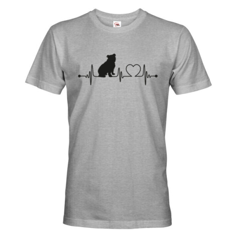 Pánské tričko pre milovníkov zvierat - Anglický buldog tep