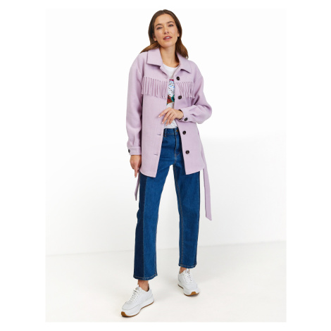 Light Purple Shirt Winter Jacket with Fringe ORSAY - Women
