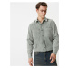Koton Washed Shirt Long Sleeve Classic Collar Pocket Detailed