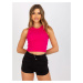 FUCHSIOVÝ REBROVANÝ CROP TOP AP-TP-109.17-FUCHSIA