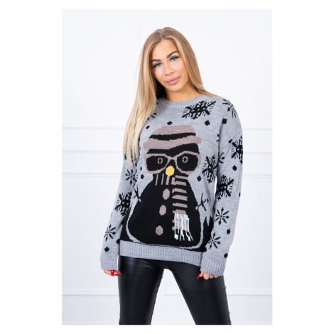 Christmas sweater with a gray snowman