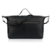 TRAVEL BAG GANT UNISEX. SLOUCHY LEATHER BAG BLACK