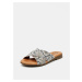 Grey leather slippers with snake pattern OJJU