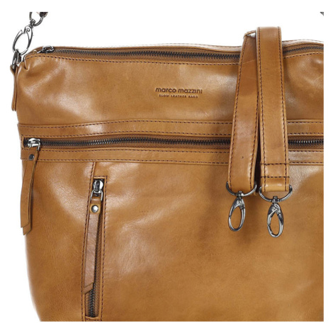 MARCO MAZZINI SVETLOHNEDÁ CROSSBODY KABELKA SO ZIPSAMI (VS86B)