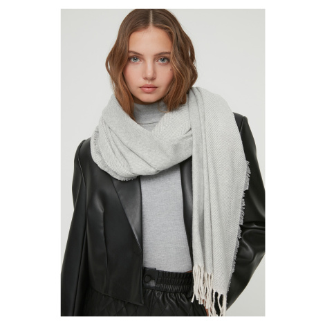 Trendyol Light Gray Soft Textured Women's Scarf