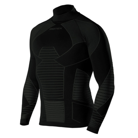 BIOTEX Cyklistické tričko s dlhým rukávom - ICEBREAK - čierna/šedá