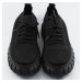 Čierne ažúrové šnurovacie topánky (AA37)