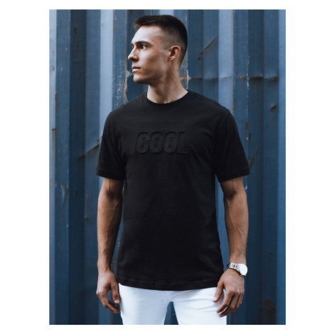 T-shirt męski z nadrukiem czarny Dstreet