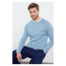 Trendyol Blue Slim Fit Crew Neck Raglan Sleeve Basic Knitwear Sweater