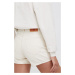 Rifľové krátke nohavice Dr. Denim dámske, béžová farba, jednofarebné, vysoký pás