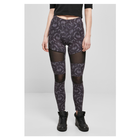 Women's leggings Tech Mesh AOP blackpaisley Urban Classics