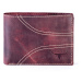 Brown leather wallet with symmetrical stitching
