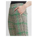 Béžovo-zelené dámske kockované nohavice ICHI