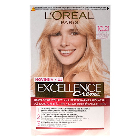 Permanentná farba Loréal Excellence Creme - 10.21 najsvetlejšia perleťová blond - L’Oréal Paris 