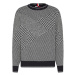 Tommy Hilfiger Sveter - PATCHWORK HERRINGBONE SWEATER čierno-biely