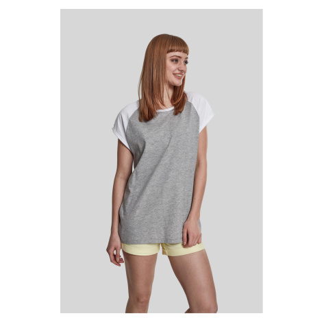 Women's contrasting raglan t-shirt gray/white Urban Classics