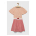 Dievčenské bavlnené šaty United Colors of Benetton oranžová farba, mini, áčkový strih