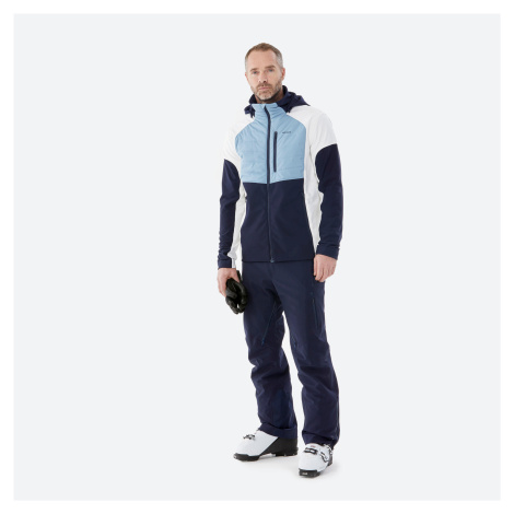 Pánska ľahká a nepremokavá lyžiarska bunda tmavomodro-svetlomodro-biela