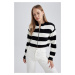 DEFACTO Cool Regular Fit Striped Crew Neck Knitwear Cardigan