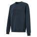 Mikina Woolrich Garment Dyed Logo Crewneck Melton Blue